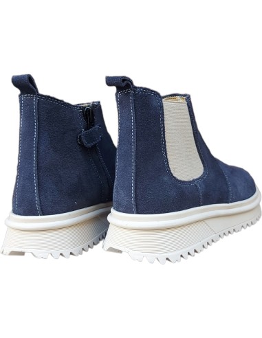 BOTA UNISEX AZUL PIEL VUELTA