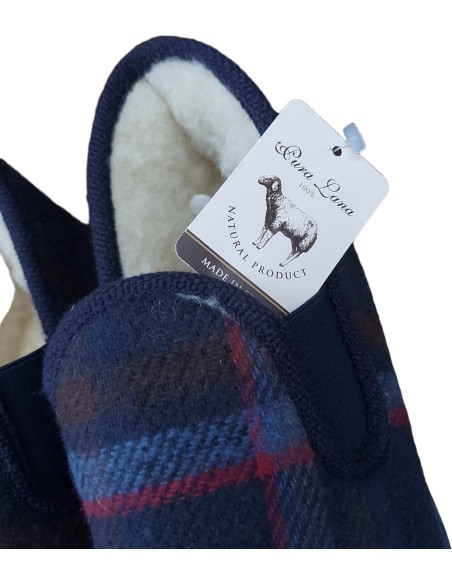 ZAPATILLA CUADROS DE LANA