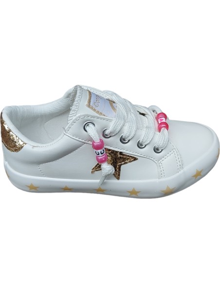 DEPORTIVA NIÑA CONGUITOS ESTRELLAS GLITTER ORO