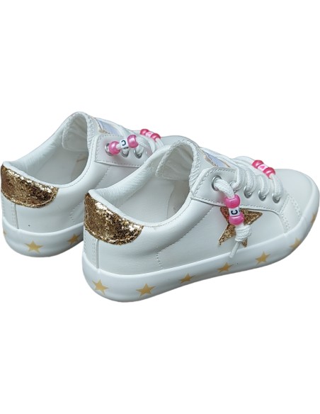 DEPORTIVA NIÑA CONGUITOS ESTRELLAS GLITTER ORO