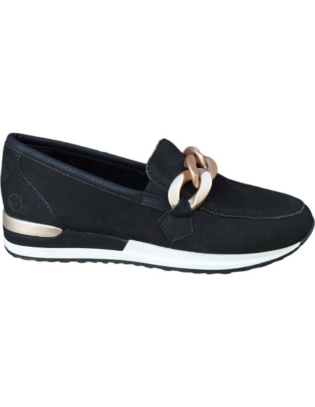 MOCASIN PIEL REMONTE NEGRO