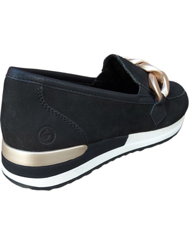 MOCASIN PIEL REMONTE NEGRO