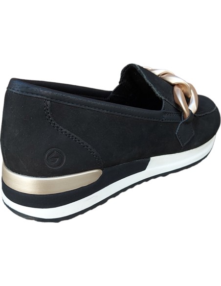 MOCASIN PIEL REMONTE NEGRO