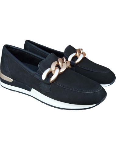 MOCASIN PIEL REMONTE NEGRO