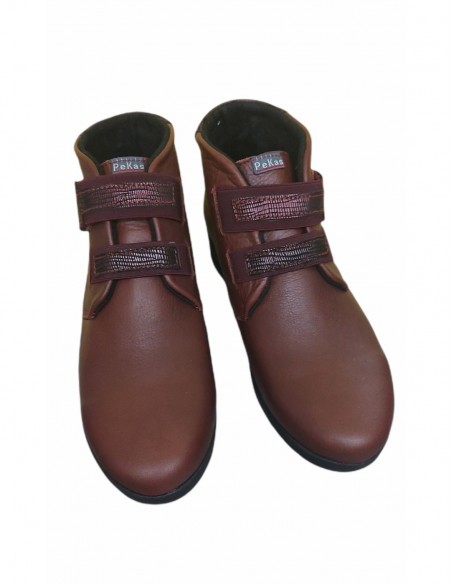 BOTINES PIEL GRANATE