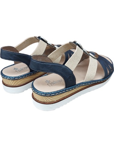 SANDALIA RIEKER BEIGE Y AZUL