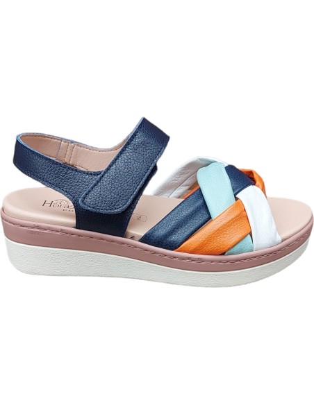 SANDALIA COLORES TRENZADA CUÑA