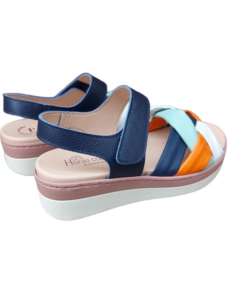 SANDALIA COLORES TRENZADA CUÑA