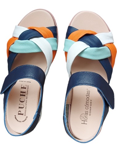 SANDALIA COLORES TRENZADA CUÑA