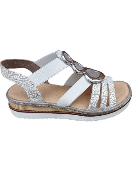 SANDALIA RIEKER BLANCA PLANTILLA ACOLCHADA