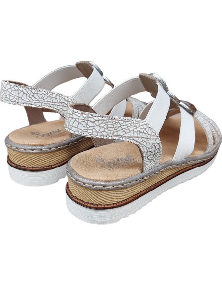SANDALIA RIEKER BLANCA PLANTILLA ACOLCHADA