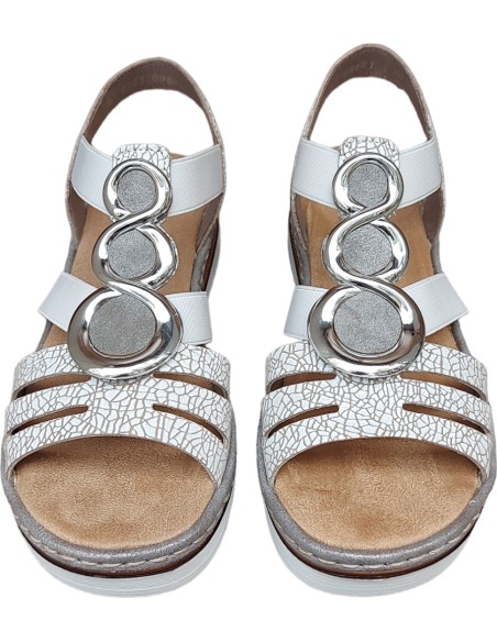 SANDALIA RIEKER BLANCA PLANTILLA ACOLCHADA