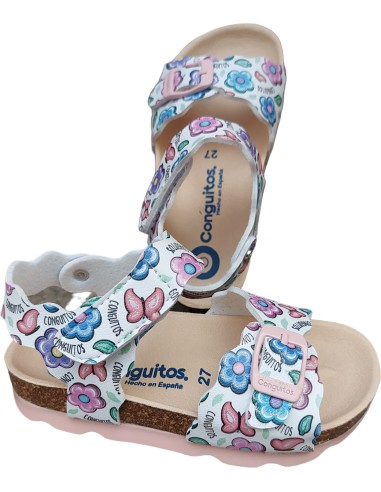 SANDALIA NIÑA ESTAMPADO FLORES