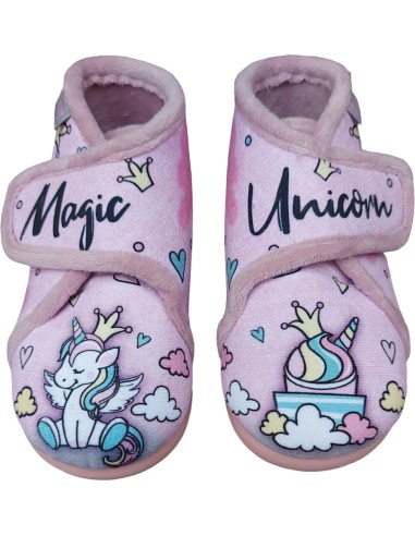 ZAPATILLA ROSA UNICORNIO ABOTINADA
