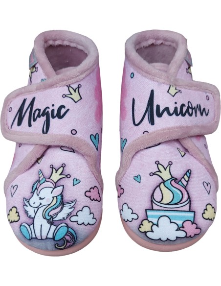 ZAPATILLA ROSA UNICORNIO ABOTINADA