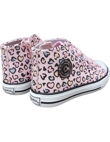 ZAPATILLAS  DE NIÑA ALTAS CORAZONES ROSA