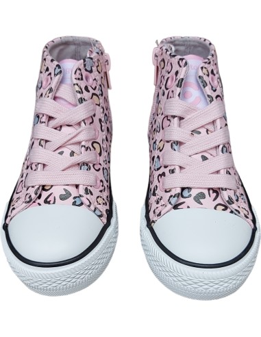 ZAPATILLAS  DE NIÑA ALTAS CORAZONES ROSA