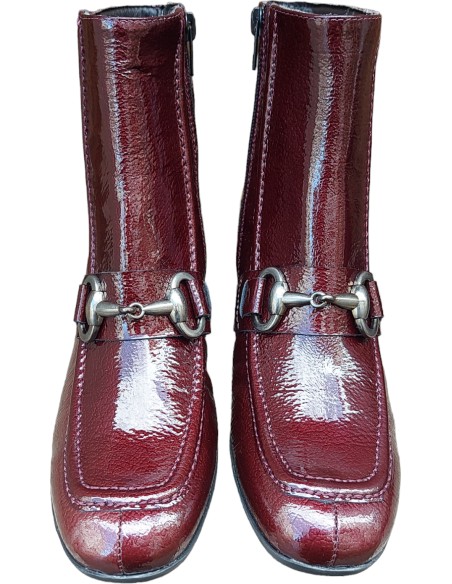 BOTÍN VESTIR BORDÓN CON TACÓN CUADRADO