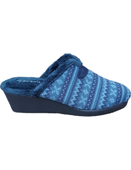 ZAPATILLA CON CUÑA DESCALZA LANA FINA