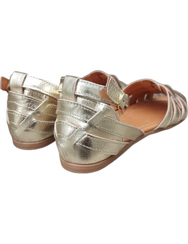 SANDALIA CORREA PIEL TIRAS ORO