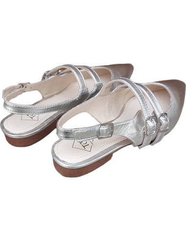 BAILARINA PIEL DESTALONADA PLATA