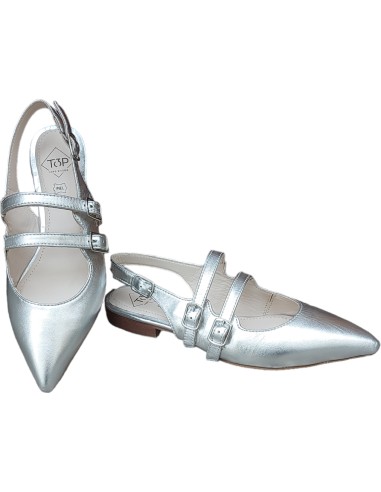 BAILARINA PIEL DESTALONADA PLATA