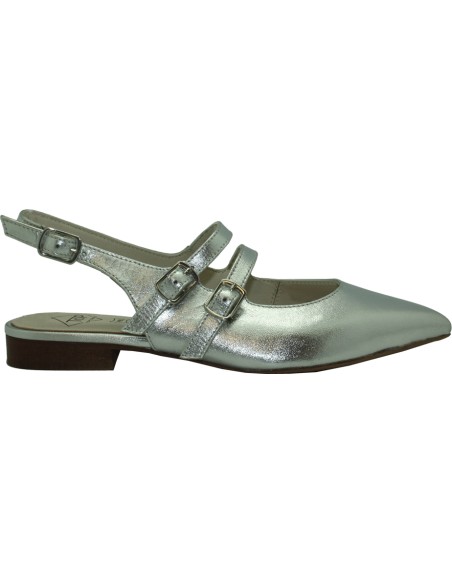 BAILARINA PIEL DESTALONADA PLATA