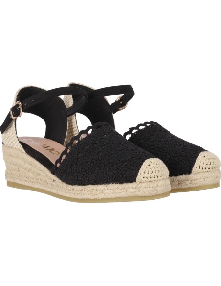ZAPATILLA DE ESPARTO TEJIDO CUÑA BAJA