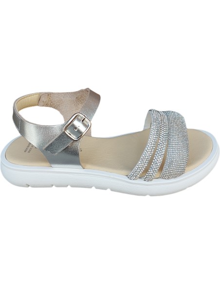 SANDALIA LAMINADA PLATA