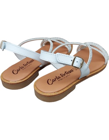 SANDALIA PLANA CRISTAL PLATA