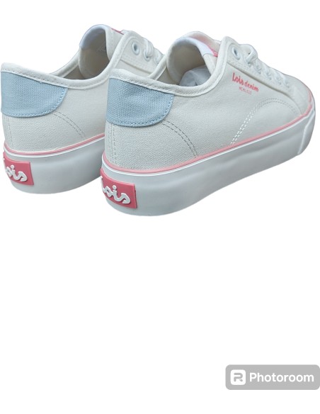 BAMBA CORDONES CON PLATAFORMA BLANCA