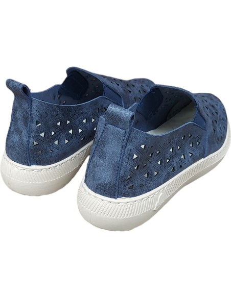 ZAPATO MOCASIN TEXTIL PICADO
