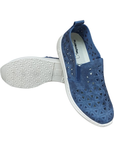 ZAPATO MOCASIN TEXTIL PICADO