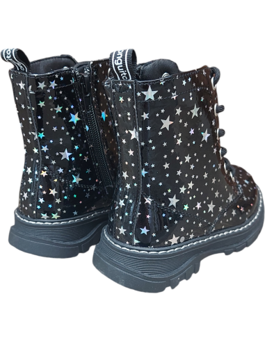 BOTAS DE CORDONES ESTRELLAS PLATA Y...