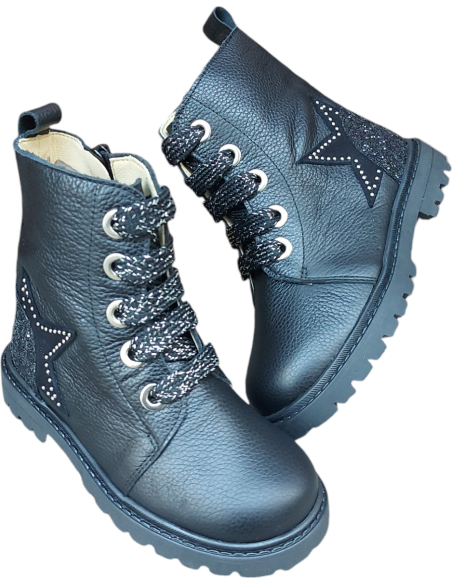 BOTA MILITAR PARA NIÑA DE PIEL