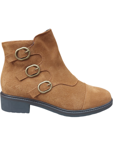 BOTÍN PIEL VUELTA HEBILLAS