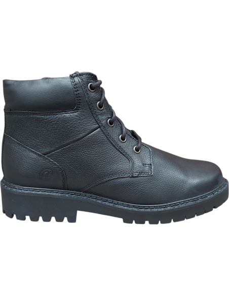 BOTÍN PIEL CON CORDÓN Y CREMALLERA LATERAL