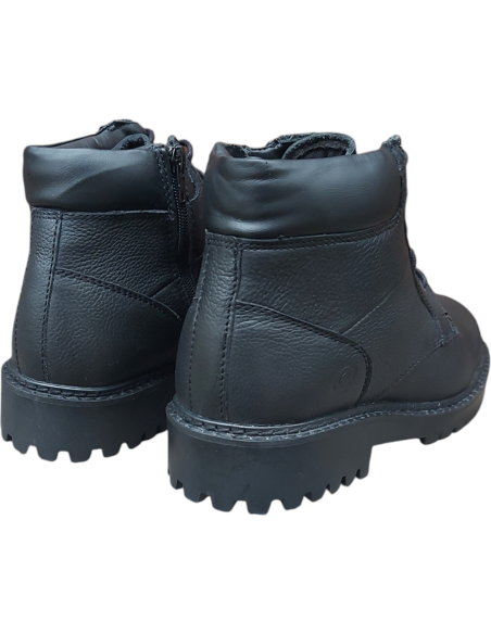 BOTÍN PIEL CON CORDÓN Y CREMALLERA LATERAL