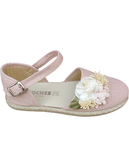 ALPARGATA DE LINO CON PISO ESPARTO ROSA CHUCHES