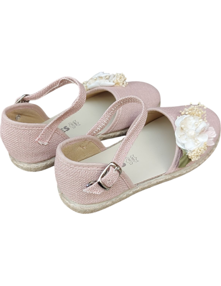 ALPARGATA DE LINO CON PISO ESPARTO ROSA CHUCHES