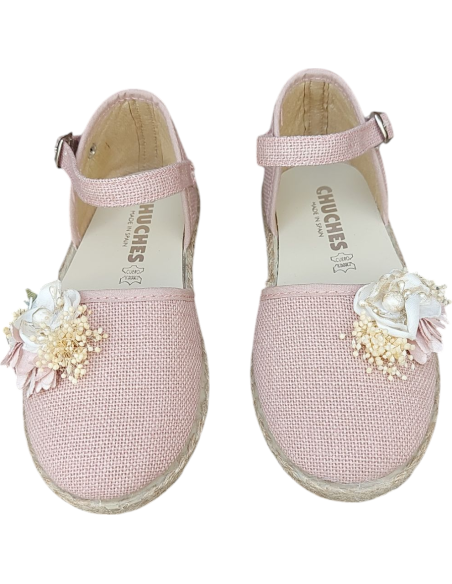 ALPARGATA DE LINO CON PISO ESPARTO ROSA CHUCHES