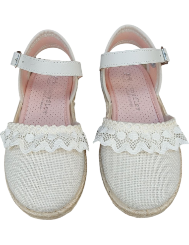 ALPARGATA DE LINO CON VOLANTE Y...