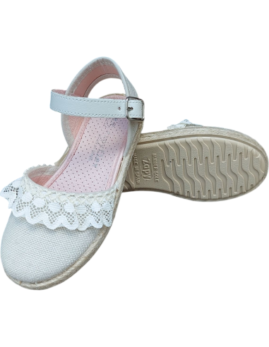 ALPARGATA DE LINO CON VOLANTE Y...