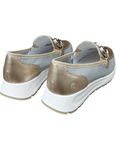 ZAPATO MOCASIN CON REJILLA DORADO...