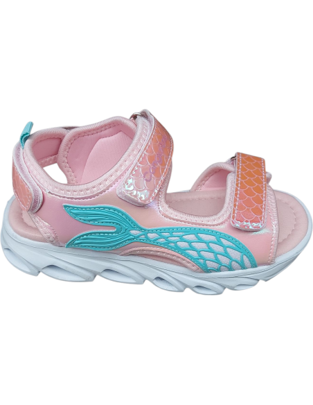 SANDALIAS ROSAS CON LUCES Y DE SIRENA