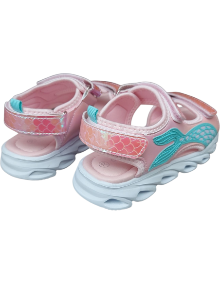 SANDALIAS ROSAS CON LUCES Y DE SIRENA
