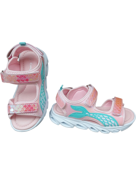 SANDALIAS ROSAS CON LUCES Y DE SIRENA