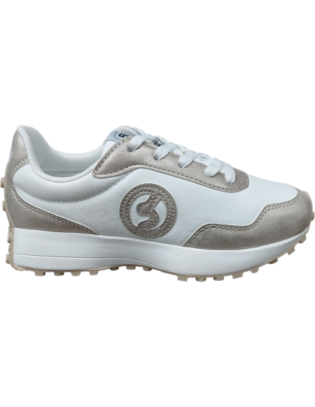 ZAPATILLA DEPORTIVA BLANCA Y DORADA B&W