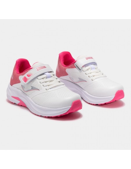 DEPORTIVA BLANCA ROSA SPEED VELCRO