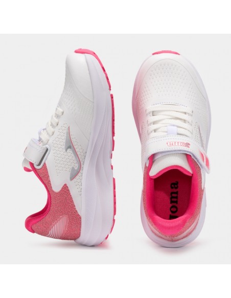 DEPORTIVA BLANCA ROSA SPEED VELCRO